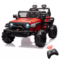 Garvee Ride - P Series: 2 Seaters Kids Ride On Truck with Remote Control,20“ Large Seat Ride On Car for Toddlers, 24V 9AH Electric Vehicle Car with Led Light,Large Storage Space, Bottle Holder,Music, Horn for 3-8 Years,Red