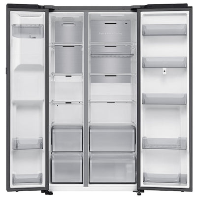 Samsung Bespoke AI RS90F66BEFEU Plumbed American Fridge Freezer with Family Hub Black