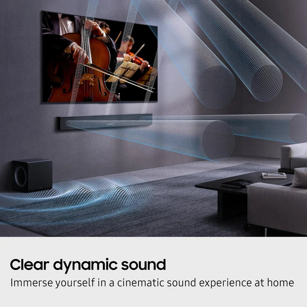 Samsung QE55S95FATXXU 55 Inch OLED S95F 4K UHD HDR Smart AI TV with HW-QS700F 3.1.2ch Q-Series Soundbar Bundle