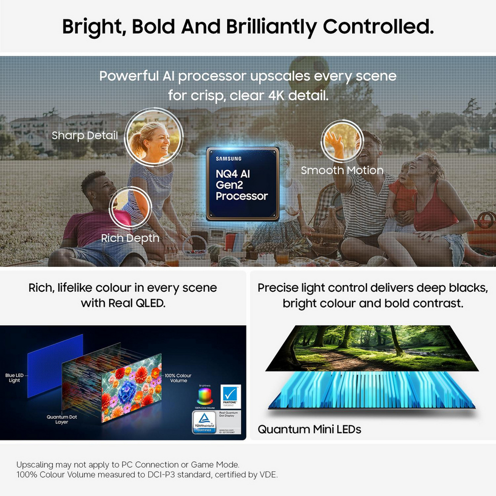 Samsung QE65QN80HAUXXU 65 Inch QN80H QLED Quantum Mini LED 4K Ultra HD HDR Smart AI TV 2026