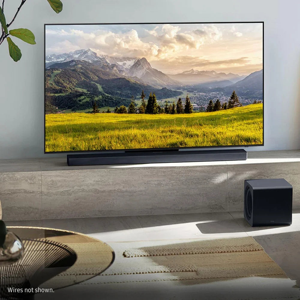 Samsung QE65S95FATXXU 65 Inch OLED S95F 4K UHD HDR Smart AI TV with HW-QS700F 3.1.2ch Q-Series Soundbar Bundle