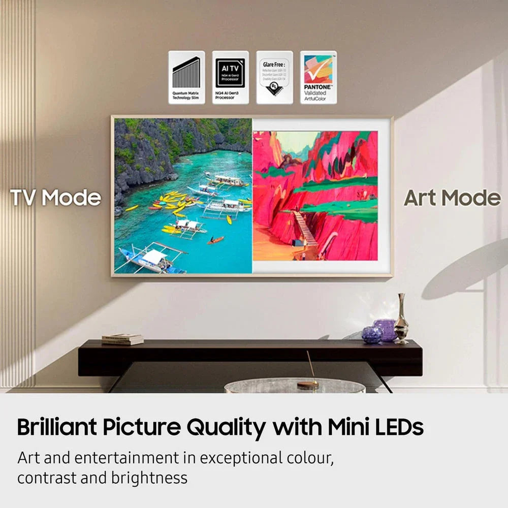 Samsung QE85LS03FWUXXU 85 Inch The Frame Pro LS03FW Art Mode Neo QLED 4K Vision Ultra HD HDR Smart AI TV