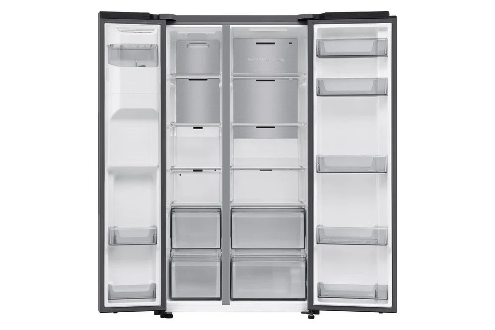 Samsung RS70F66KCTEU Series 7 Bespoke AI 91cm Side by Side American Style Fridge Freezer in Silver