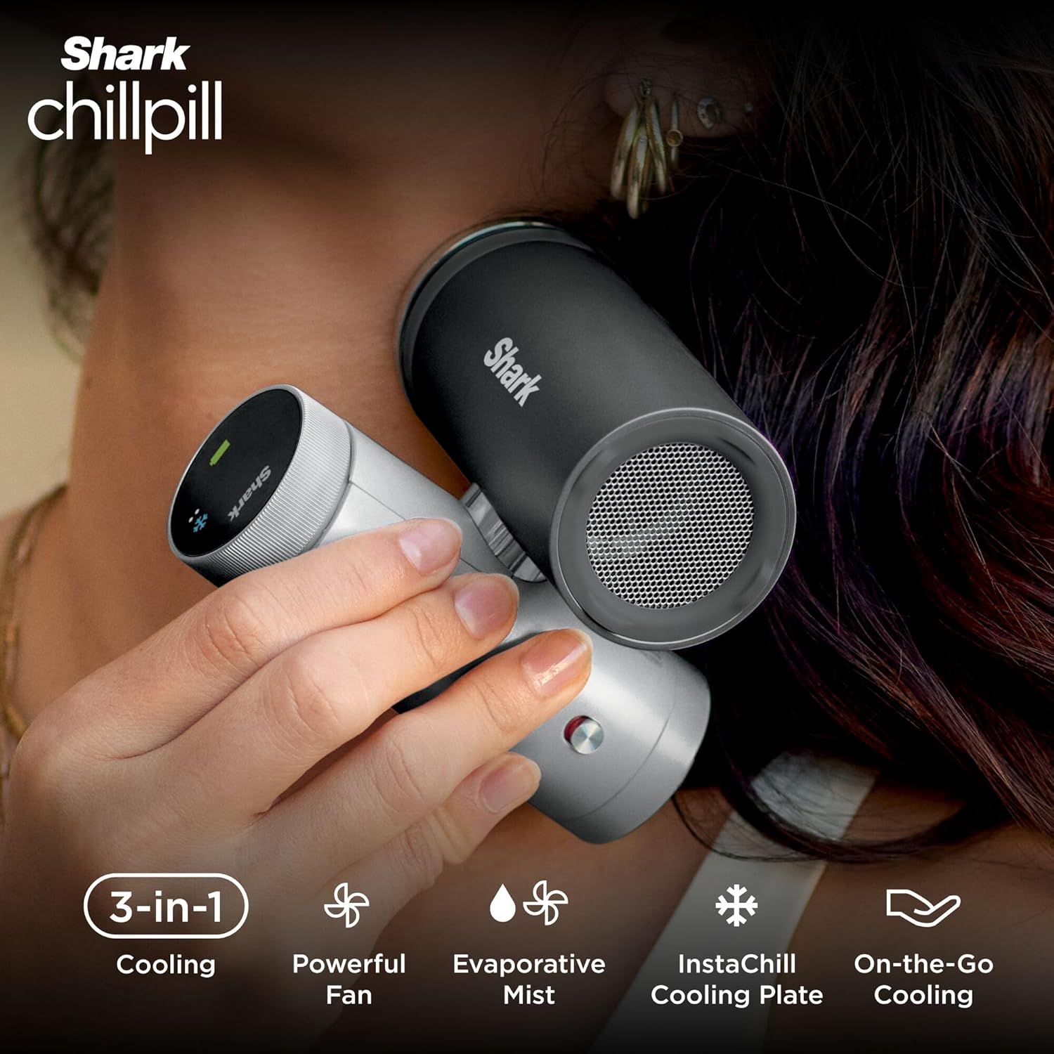 Shark ChillPill 3-in-1 Fan, Mist & InstaChill System - Carbon FA022UK