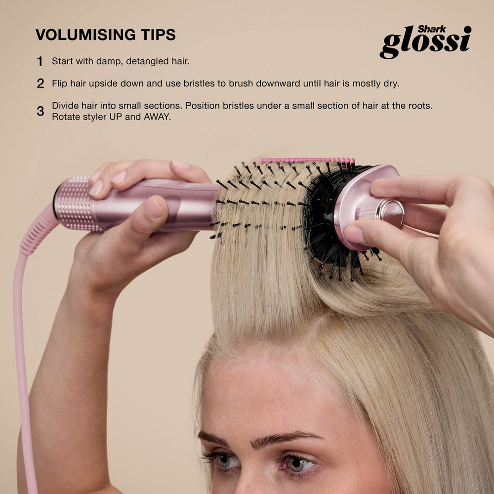 Shark Glossi HT302UKPK 2-in-1 Hot Brush and Air Glosser Brush Lychee