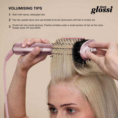 Shark Glossi HT302UKPK 2-in-1 Hot Brush and Air Glosser Brush Lychee