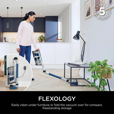 Shark IZ380UK PowerPro Cordless Stick Vacuum Cleaner with Anti Hair Wrap and Floor Detect - Up To 50 Minutes Run Time Navy Metallic