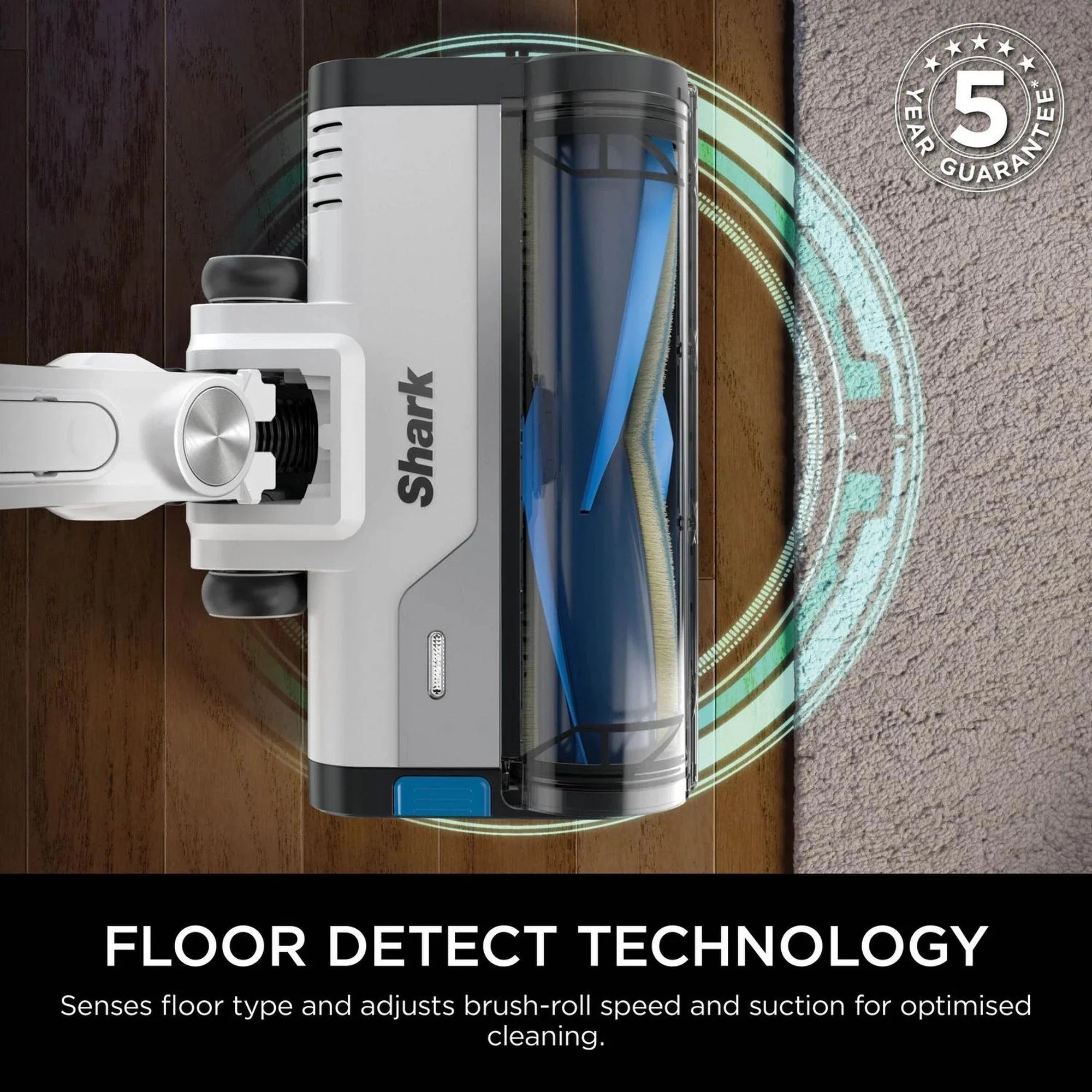 Shark IZ380UK PowerPro Cordless Stick Vacuum Cleaner with Anti Hair Wrap and Floor Detect - Up To 50 Minutes Run Time Navy Metallic