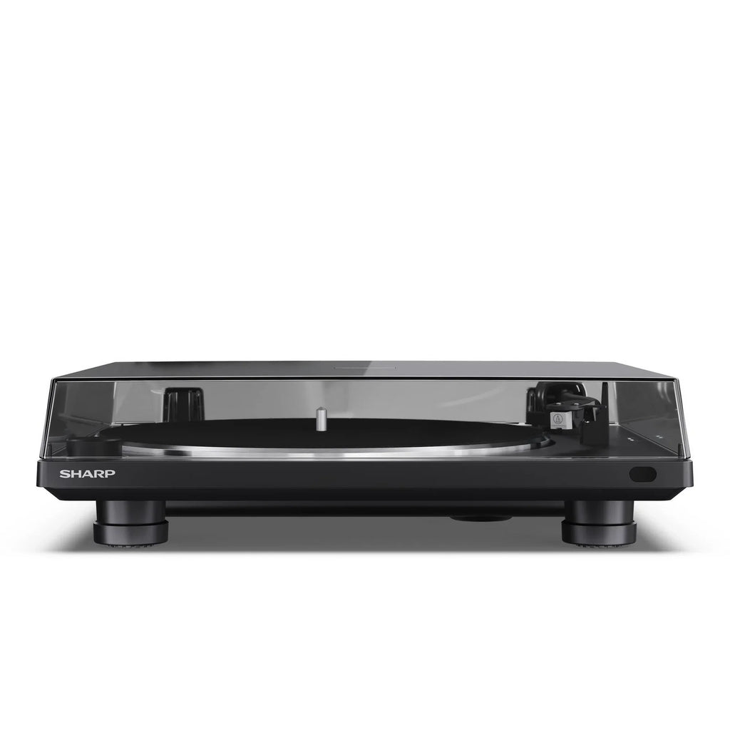 Sharp RP-TT100 Fully Automatic Bluetooth Turntable with CP-SS30 BK Active Bookshelf Speakers Pair - Black