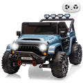 Garvee 24V 2-Seater Electric Ride On Truck for Kids – Remote Control – 4-Wheel Suspension – 3 Speeds – LED Lights – Wireless Audio & MP3 Player – Standard Test Method/CPSIA Certified – Light Blue