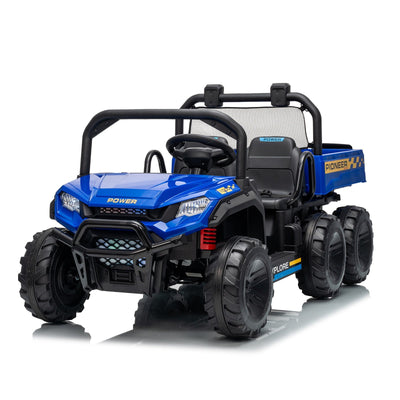 Garvee 24V 4WD Electric Ride on Dump Truck for Kids, 2 Seater with Remote Control, Dump Bed, 3 Speed Modes, Music Player, All-Terrain Off-Road Vehicle Toy for Boys & Girls