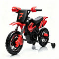 Garvee Safe 6V Electric Ride-On Motorcycle for Kids - Realistic Battery-Powered Toy Bike - Training Wheels, Lights & Sounds - Ideal for Boys & Girls - Red
