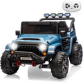 Garvee 24V Electric Ride On Truck for Big Kids – 2 Seater – Parental Remote Control – 3 Speeds – 4-Wheel Suspension – LED Lights – Wireless Audio/MP3 Player – Standard Test Method/CPSIA Certified – Navy Blue