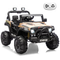 Garvee 12V Kids Electric Ride-On Car – Parent Remote Control, 3 Speeds up to 4.1MPH, Spring Suspension, Seat Harness, Locking Doors, LED Headlights, wireless Music, Battery Powered Truck Toy for Boys & Girls – Khaki