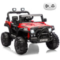 Garvee 12V Kids Electric Ride-On Car – Parent Remote Control, Spring Suspension, LED Lights, wireless Music, 3-Point Harness, Locking Doors, 3 Speeds, Battery Powered Toy Vehicle for Toddlers Boys Girls Ages 3-5 – Red