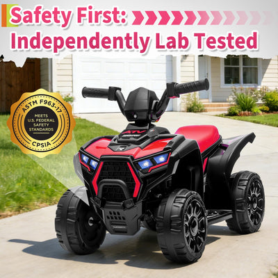 Garvee Kids 6V Battery Powered ATV Car with Lights & Music, 3.5mph Speed, Durable Plastic, All-Terrain Wheels, Toddler Ride-On Toy for Ages 3-6
