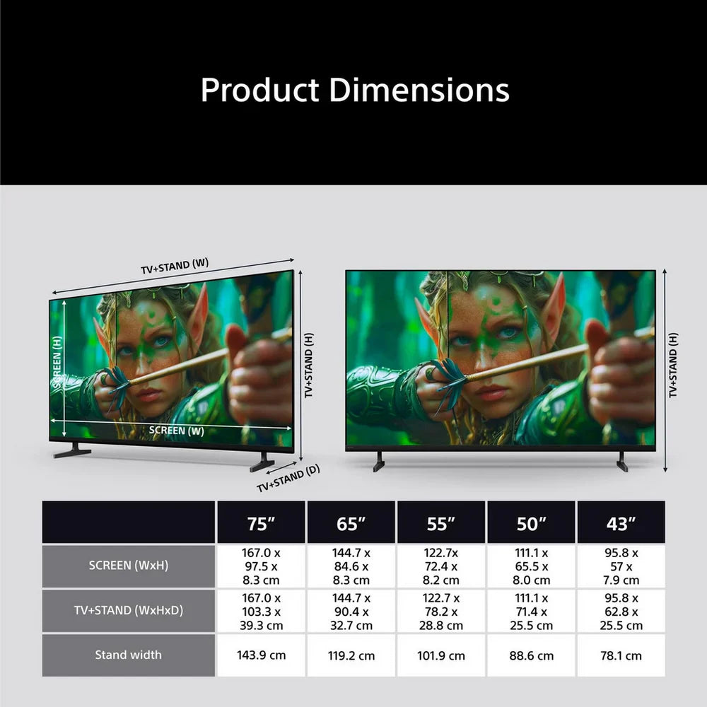 Sony K43S25M2PB 43 Inch BRAVIA 2 II Direct LED 4K Ultra HD HDR Smart Google TV 2026