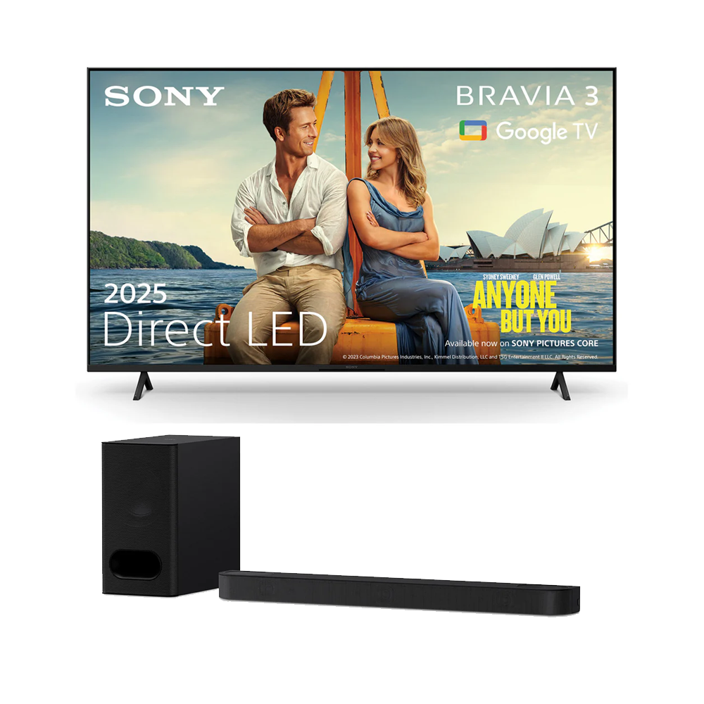 Sony K85S38BP 85 Inch Bravia 3 LED 4K UHD HDR Google TV and Sony HT-B600 3.1.2ch BRAVIA Theatre Bar 6 Dolby Atmos Soundbar with Wireless Subwoofer Bundle