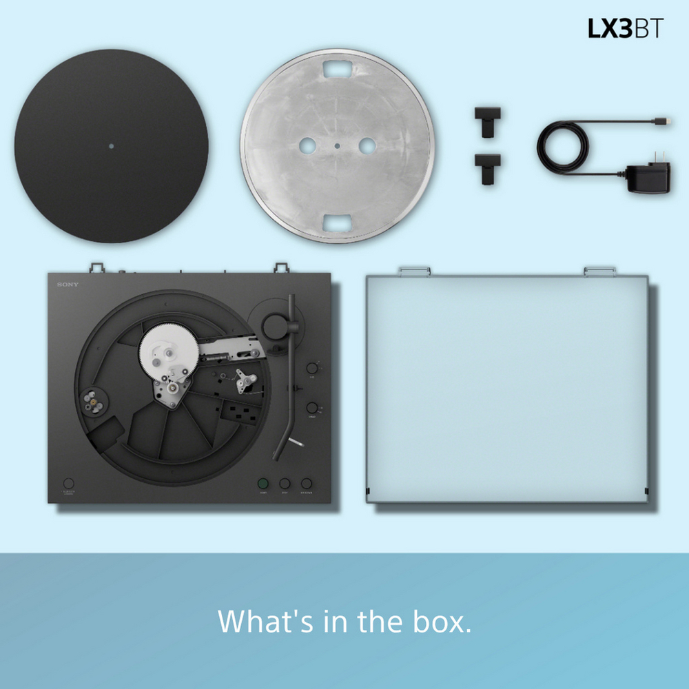 Sony PSLX3BT.CEK Belt Drive Wireless Bluetooth Turntable with Auto Playback Dark Grey