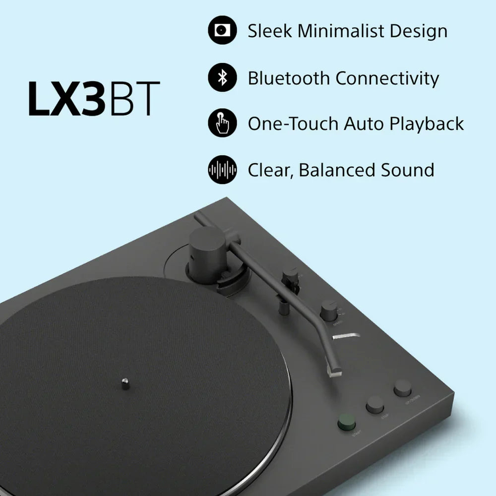 Sony PSLX3BT Fully Automatic Bluetooth Turntable With Kanto YU6 Powerd Bluetooth Speakers Pair Hi-Fi Package