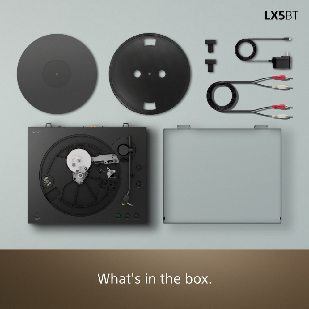 Sony PSLX5BT.CEK Fully Automatic Belt Drive Wireless Bluetooth Turntable with Auto Playback Pure Black