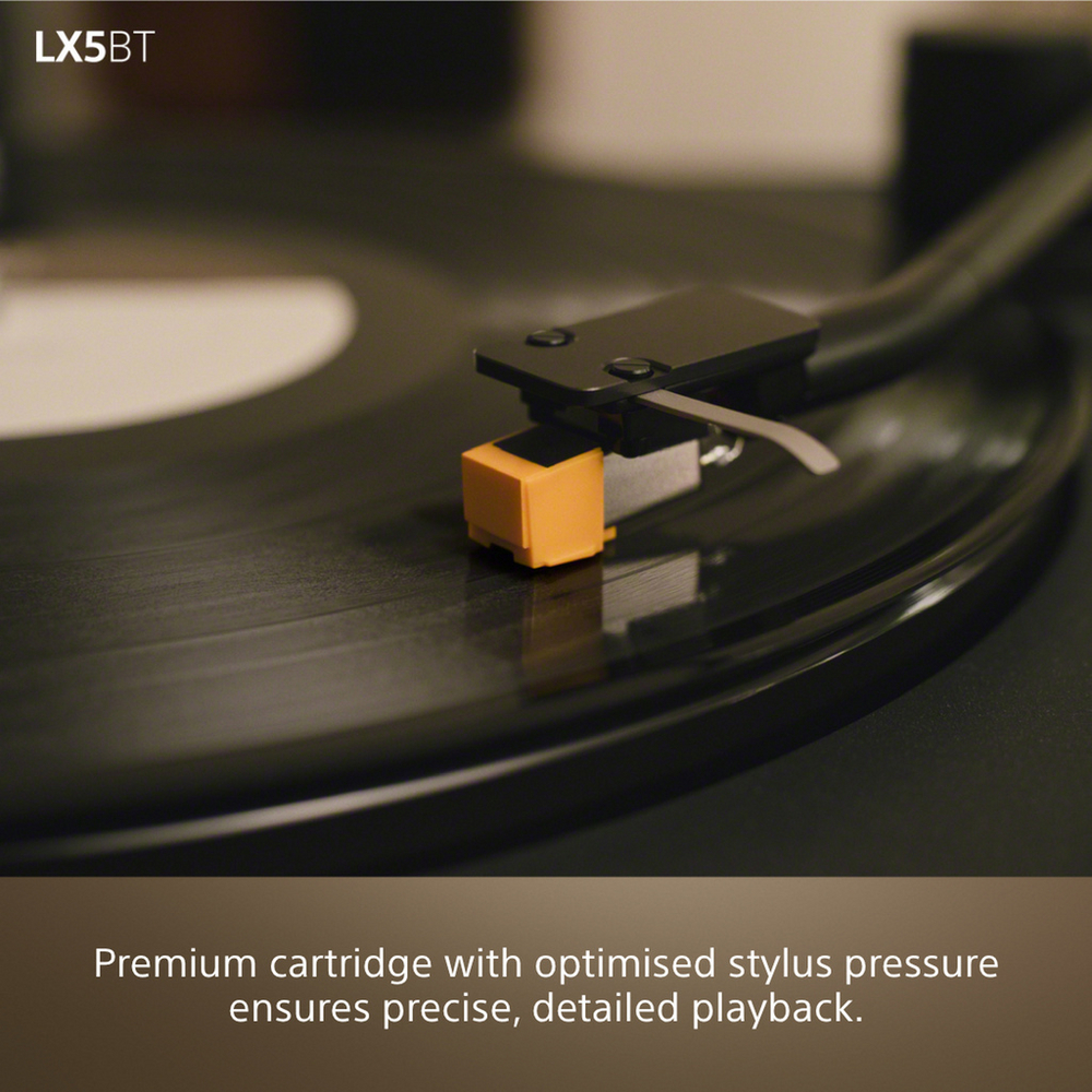 Sony PSLX5BT.CEK Fully Automatic Belt Drive Wireless Bluetooth Turntable with Auto Playback Pure Black