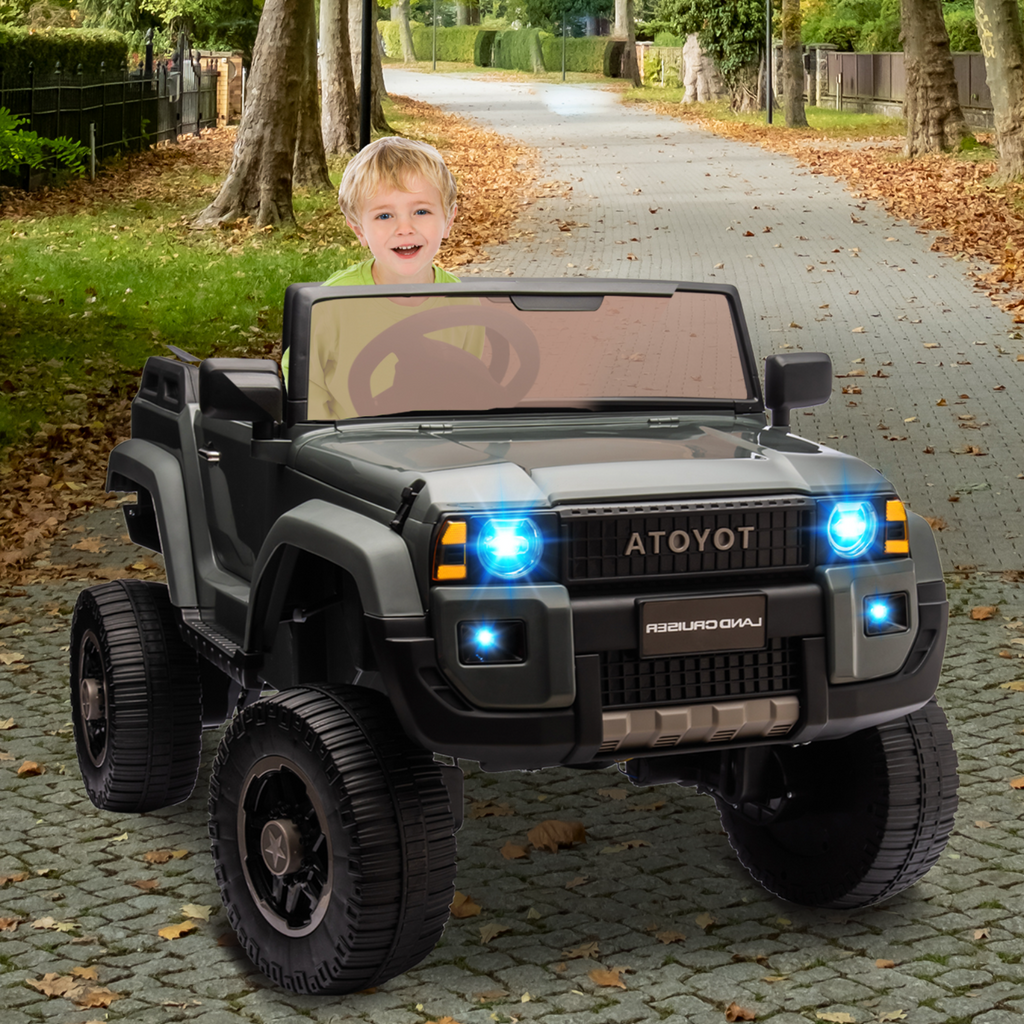Garvee Ride P Series 24V Kids Electric Ride-On Car w/Parent Remote Control, 4WD/2WD Switch, Bluetooth Music, LED Lights & Shovel – 2-Seater Off-Road Toy for Over 3 Years, ASTM/CPSIA Certified