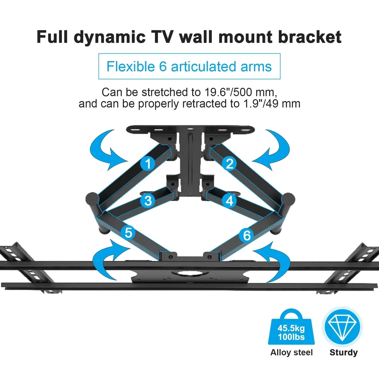 Sylvox S100MCMA0 Outdoor TV Full Motion Wall Mount for 32 to 75 Inch TVs