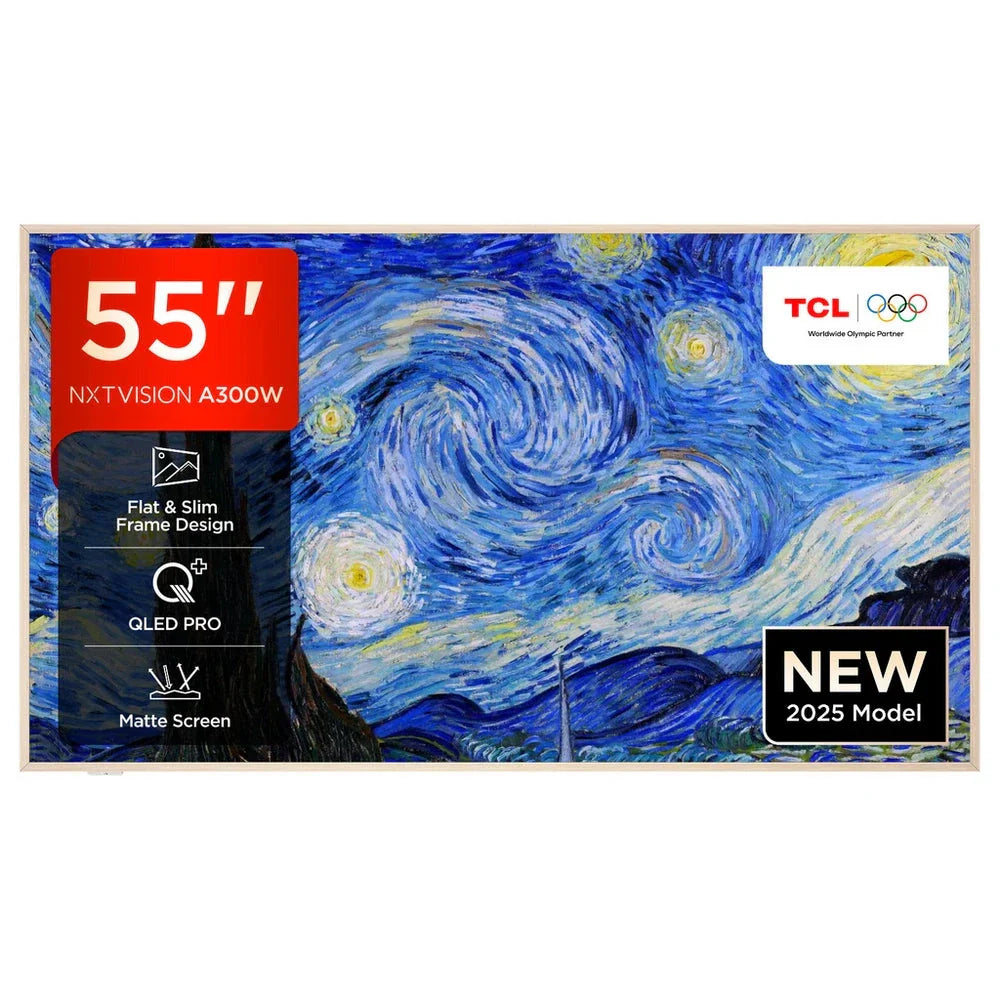 TCL 55A300W-UK 55 Inch NXTVISION A300W 4K Ultra HD QLED PRO HDR Google Frame TV