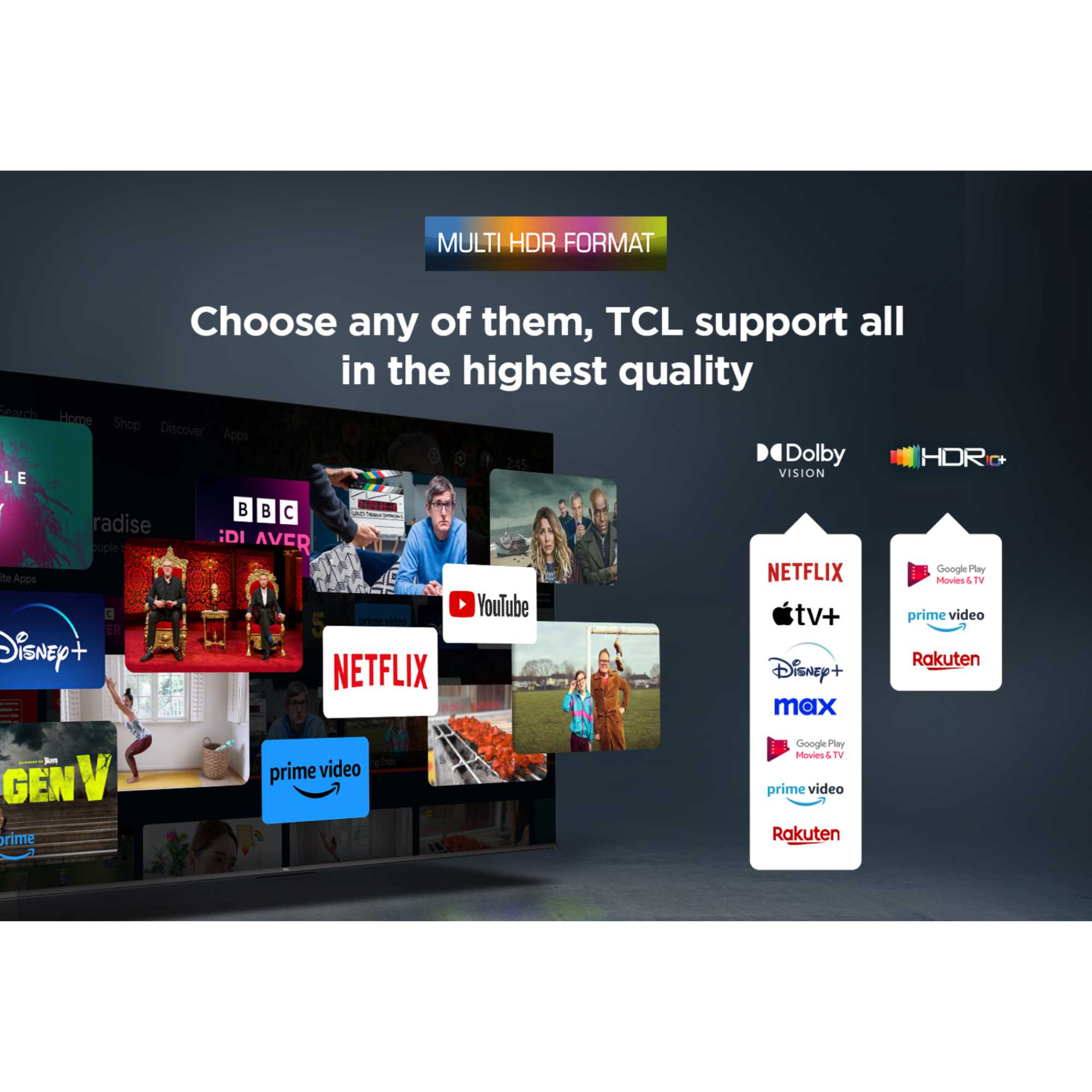 TCL 55P7K-UK 55 Inch P7K 4K QLED Ultra HD HDR Direct LED Smart Google TV