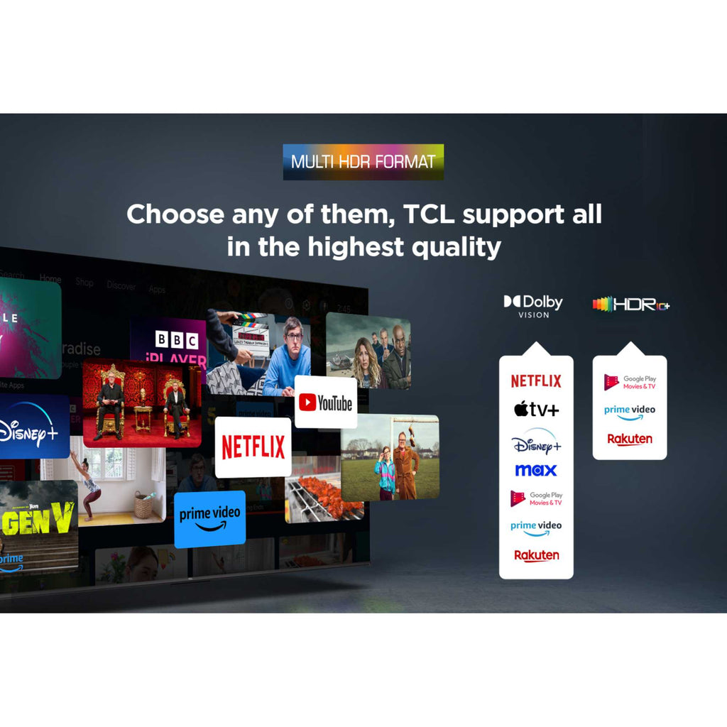 TCL 75T8C-UK 75 Inch T8C 4K QLED Ultra HD HDR Smart Google TV with 144Hz Motion Clarity Pro and Onkyo 2.1 sound