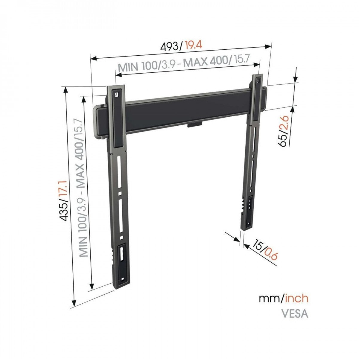 Vogels Elite TVM 5405 Fixed TV Wall Mount 32 - 77 Inches Open Box Clearance