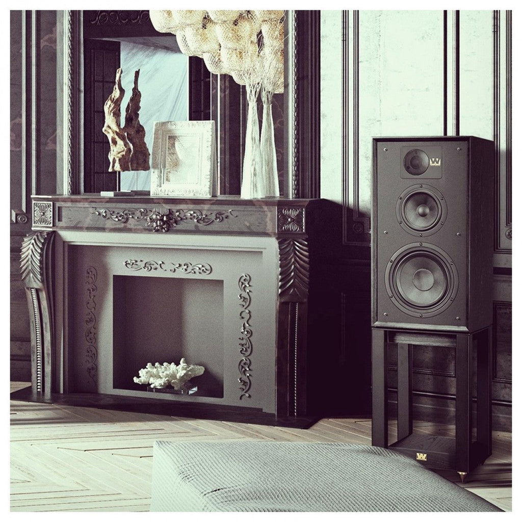 Wharfedale Linton Heritage Standmount Speakers with Matching Stands - Black Oak