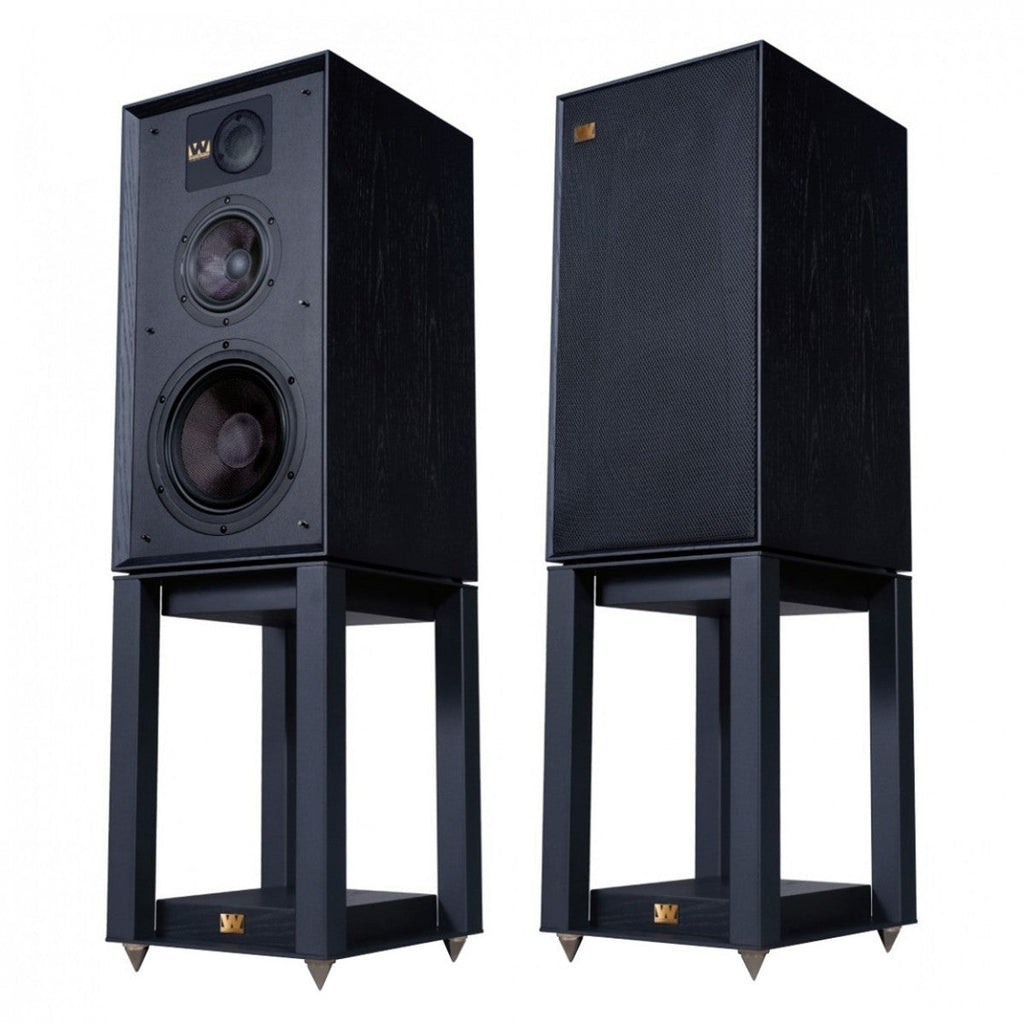 Wharfedale Linton Heritage Standmount Speakers with Matching Stands - Black Oak