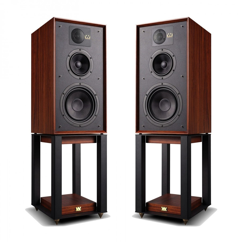 Wharfedale Linton Heritage Standmount Speakers with Matching Stands - Mahogany
