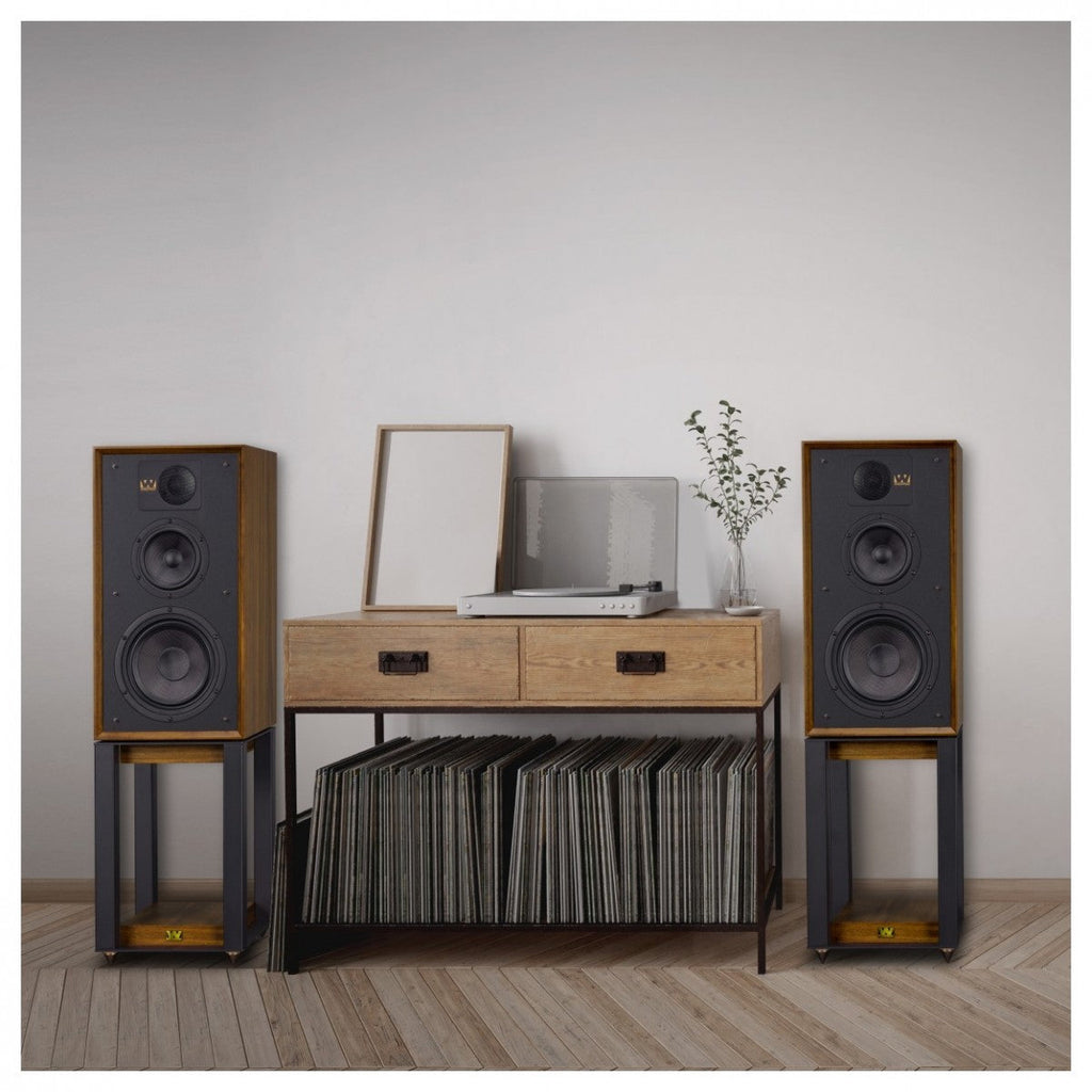 Wharfedale Linton Heritage Standmount Speakers with Matching Stands - Walnut