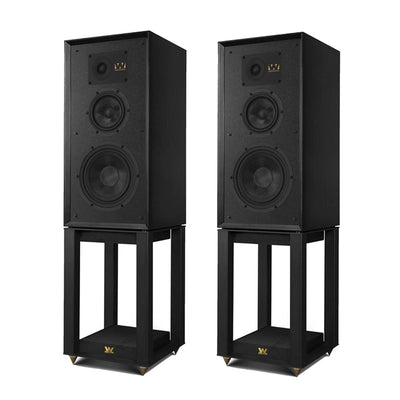 Wharfedale Super Linton Heritage Standmount Speakers with Matching Stands - Black Oak