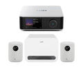 WiiM AMP ULTRA Streaming Amp Silver with WiiM Sound Mulitroom Speakers Pair & Sub Pro Subwoofer White HiFi Package