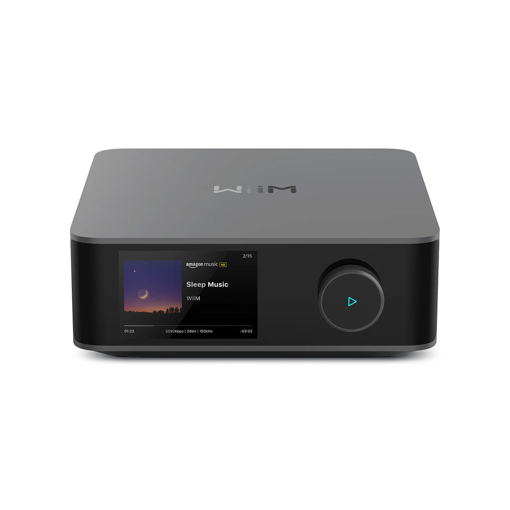 WiiM Amp Ultra Streaming Amplifier Grey with Monitor Audio Bronze 50 7G Bookshelf Speakers Black Pair