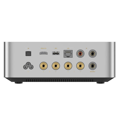WiiM Amp Ultra Streaming Amplifier Silver with Monitor Audio Bronze 50 7G Bookshelf Speakers White Pair
