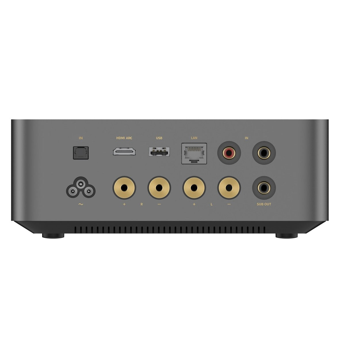 WiiM Amp Ultra Streaming Amplifier Space Grey with Acoustic Energy AE300 MKII Bookshelf Speakers Black
