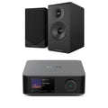 WiiM Amp Ultra Streaming Amplifier Space Grey with Acoustic Energy AE300 MKII Bookshelf Speakers Black