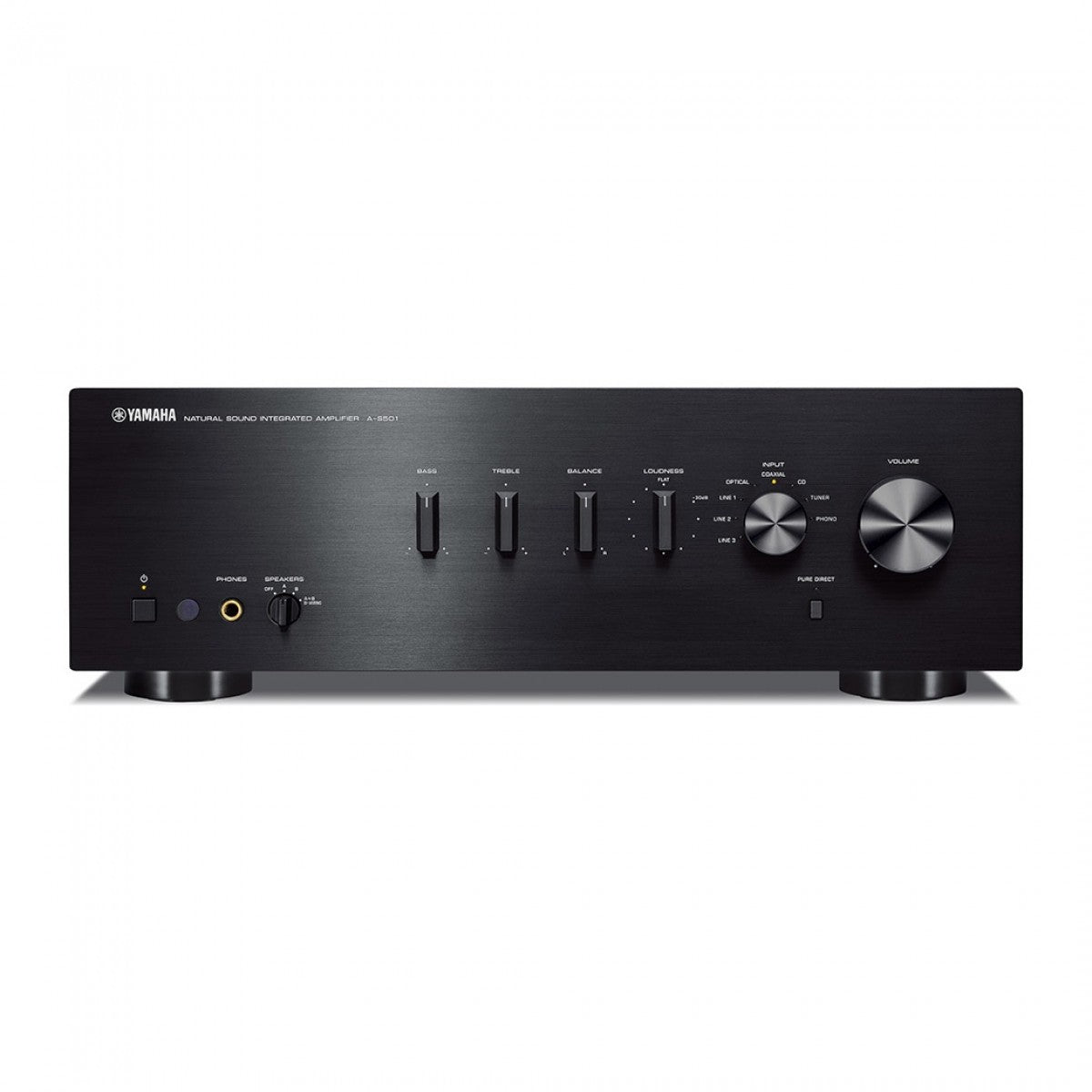 Yamaha AS501 Integrated Amplifier with Bowers & Wilking 606 S3 Standmount Speakers Pair Black HiFi Package