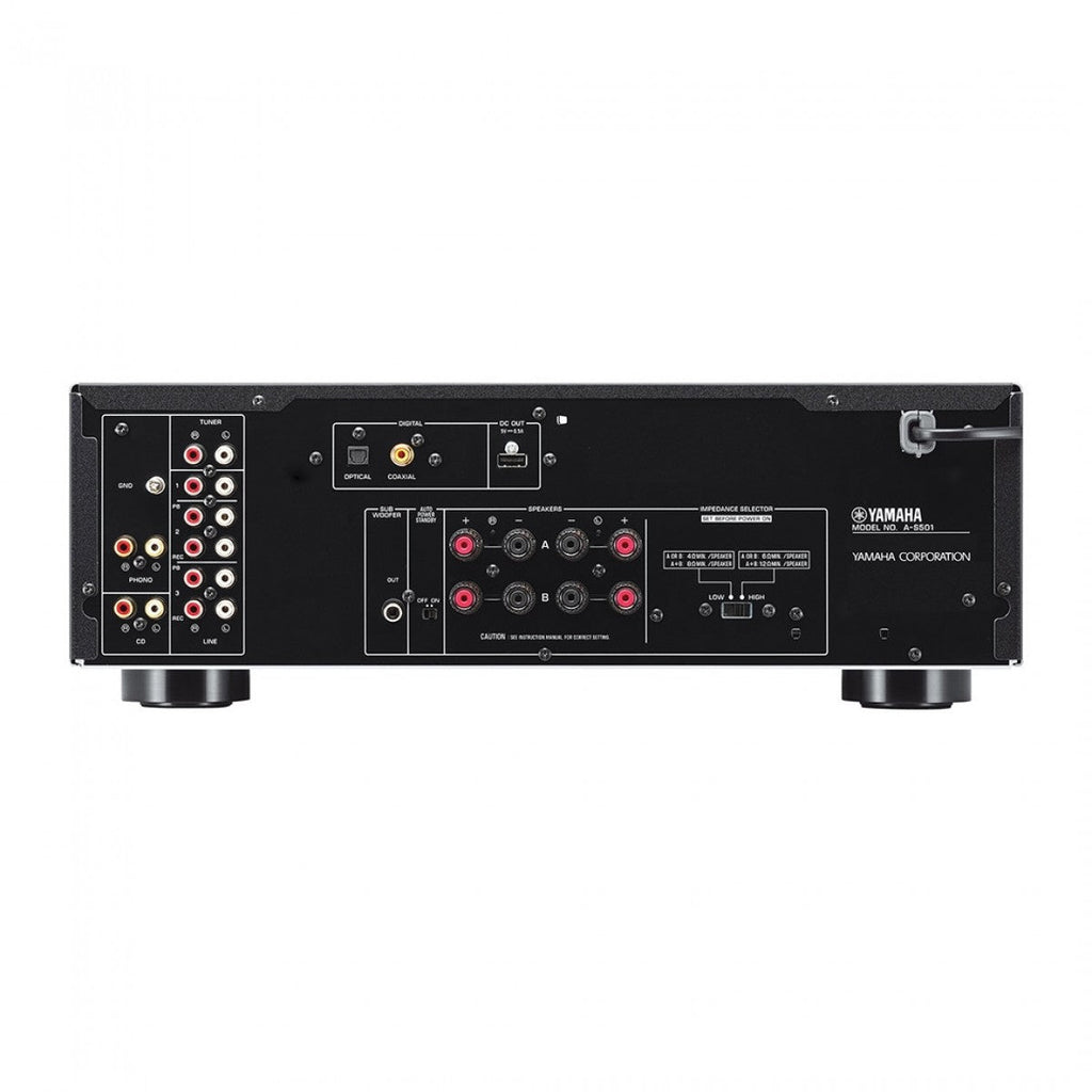Yamaha AS501 Integrated Stereo Amplifier with Acoustic Energy AE100 MK2 Bookshelf Speakers Pair Black HiFi Package