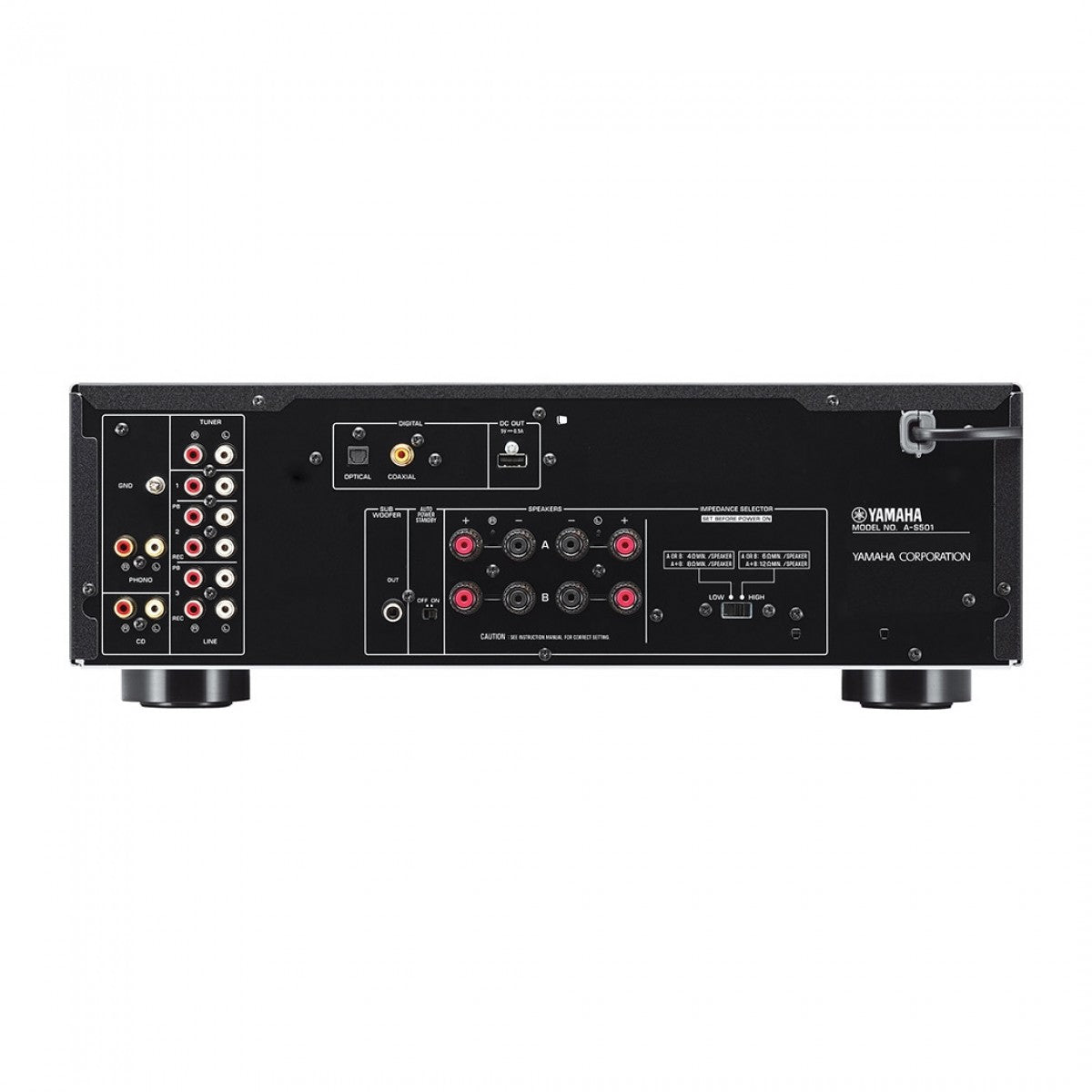 Yamaha AS501 Integrated Stereo Amplifier with Acoustic Energy AE100 MK2 Bookshelf Speakers Pair Black HiFi Package