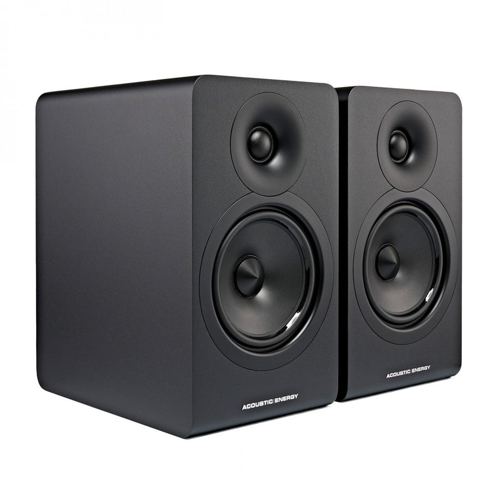 Yamaha AS501 Integrated Stereo Amplifier with Acoustic Energy AE100 MK2 Bookshelf Speakers Pair Black HiFi Package